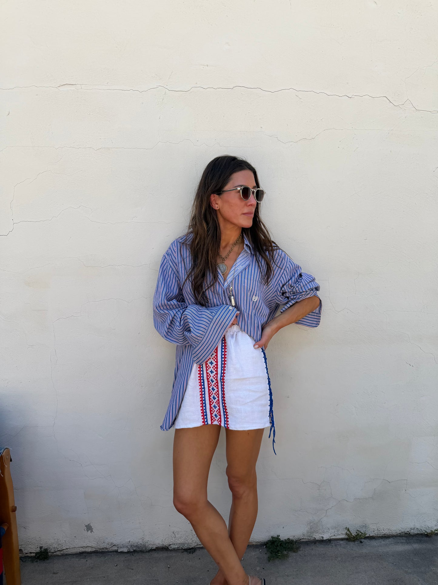 Hungarian Cross Stitch Mini Skirt W/ Side Laces