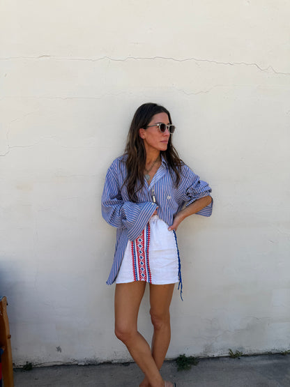 Hungarian Cross Stitch Mini Skirt W/ Side Laces
