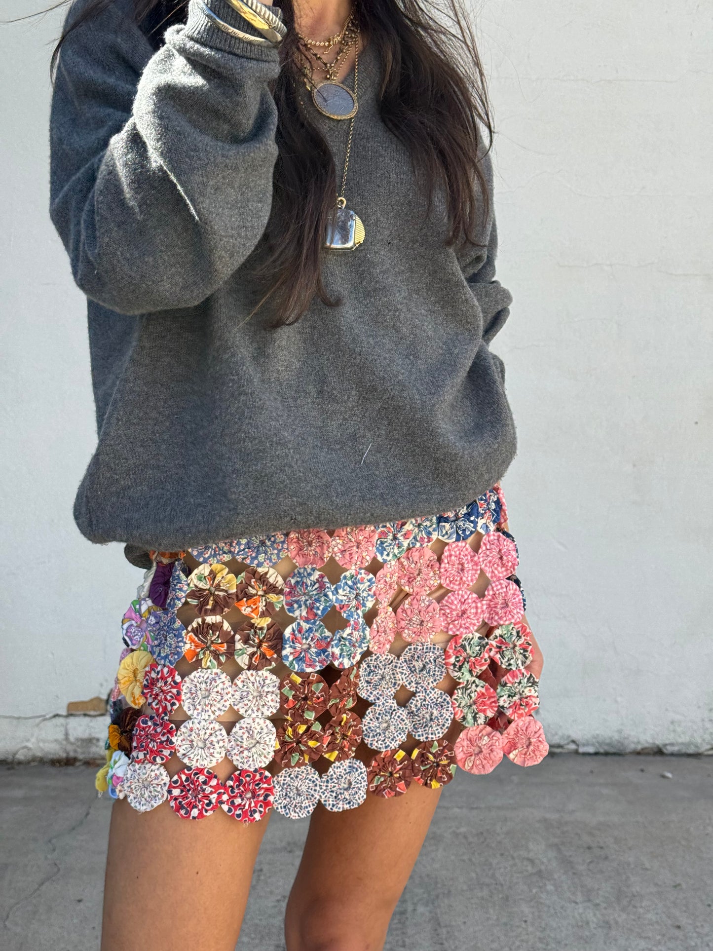 Yo-yo Mini Skirt Mauve/Bright