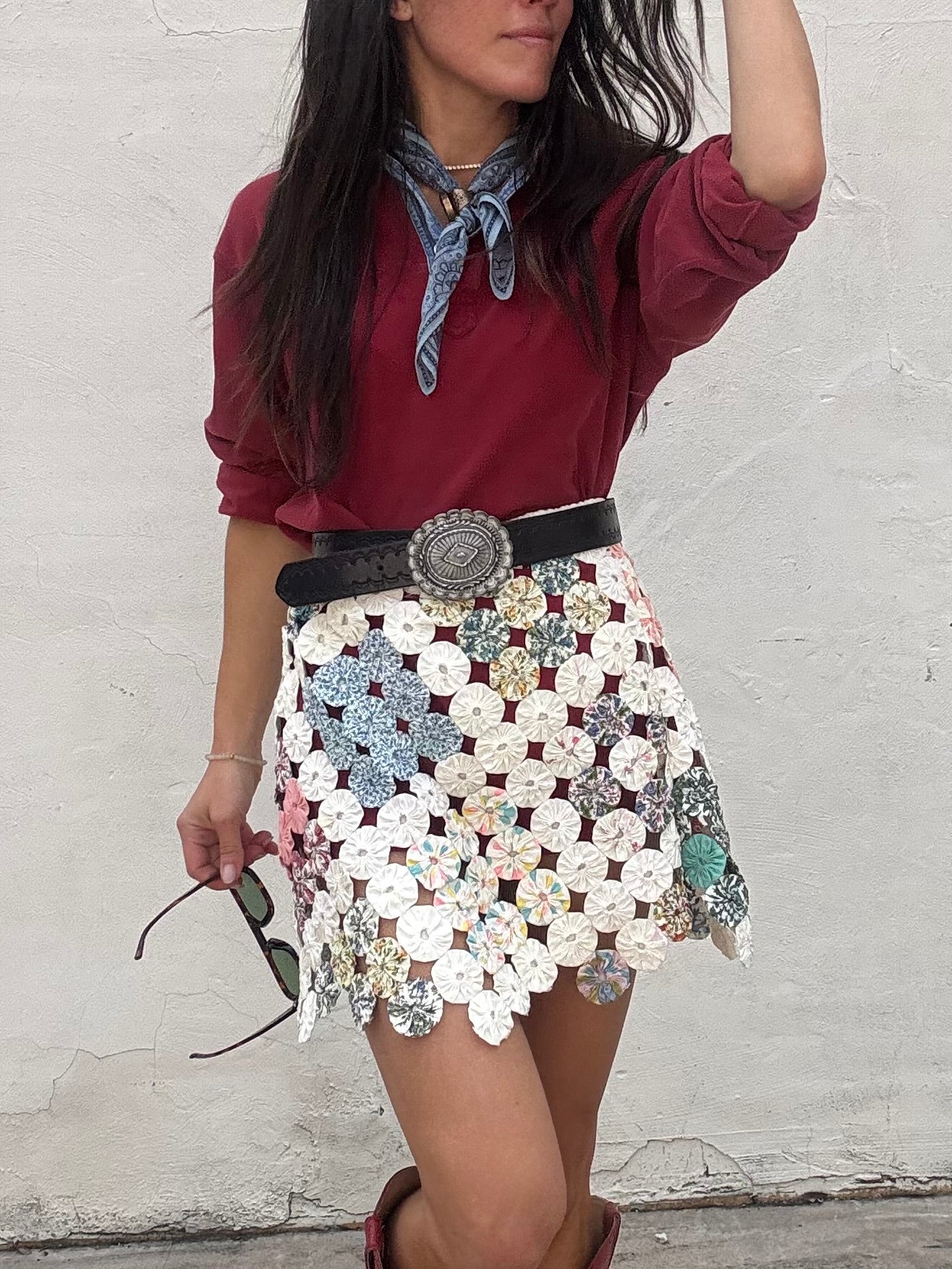 Yo-yo Mini Skirt White Square