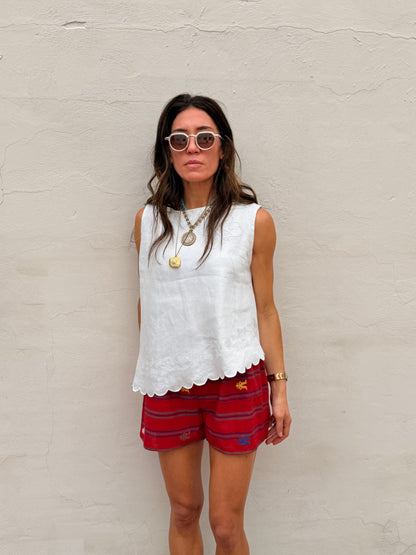 Asymmetrical Scalloped Edge Top