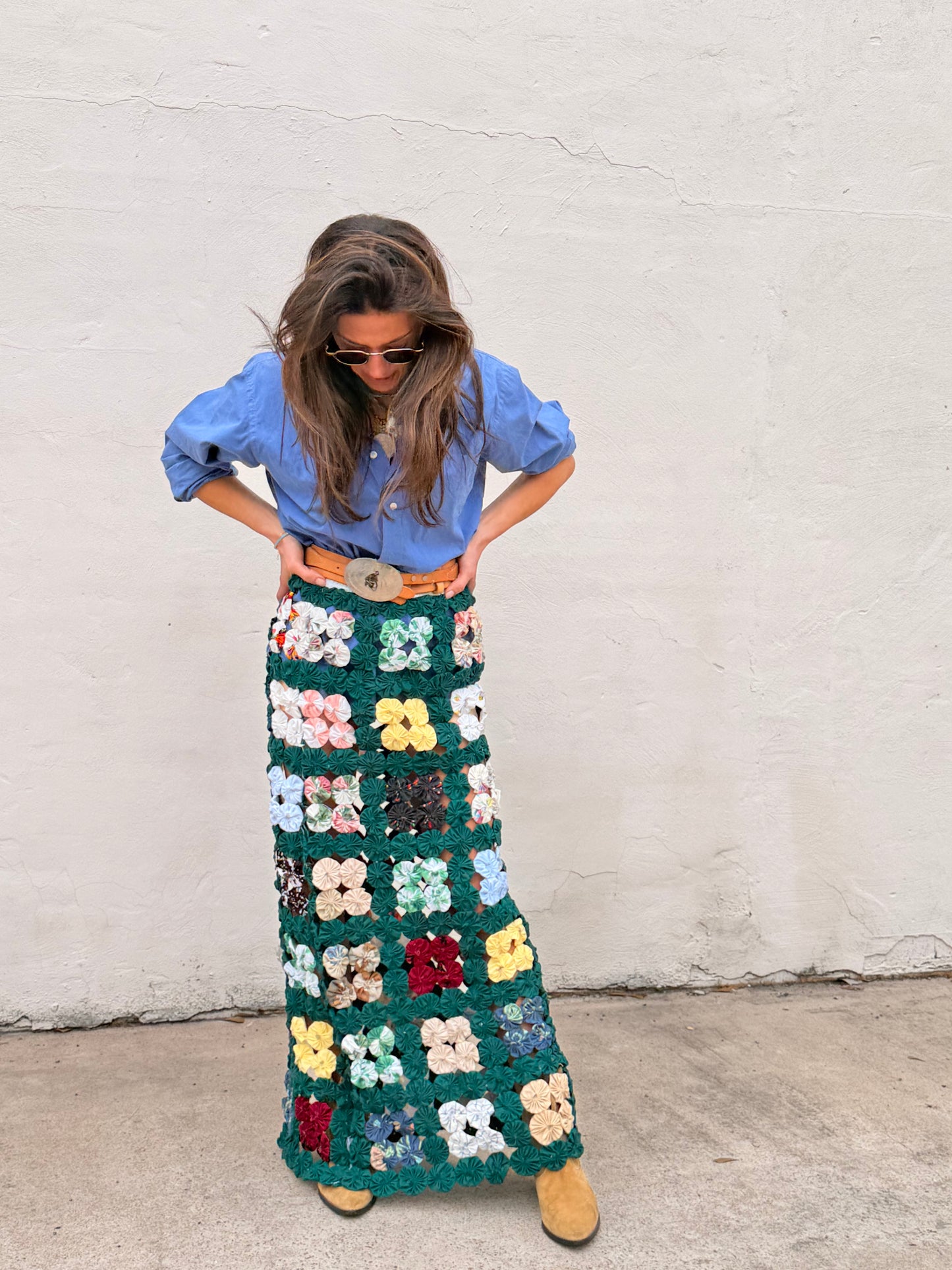 Yoyo Maxi Skirt Green Square