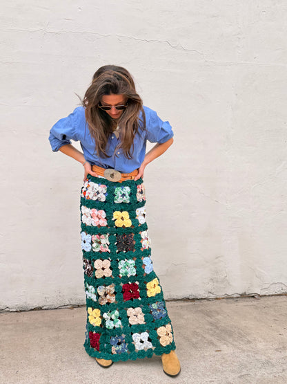 Yoyo Maxi Skirt Green Square