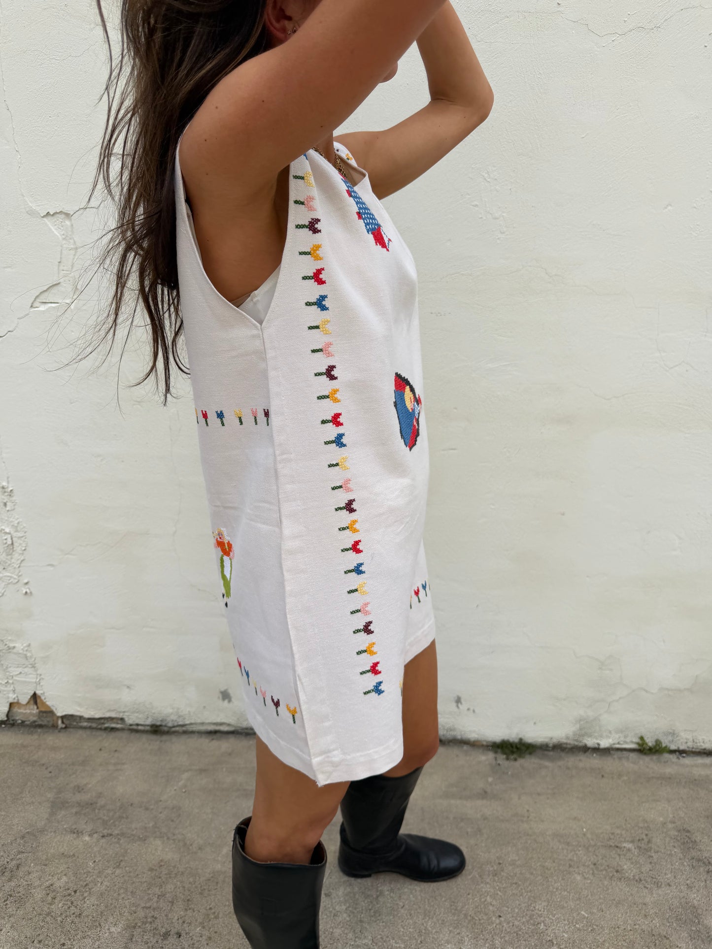 Scandi Folk Embroidered Mini Dress