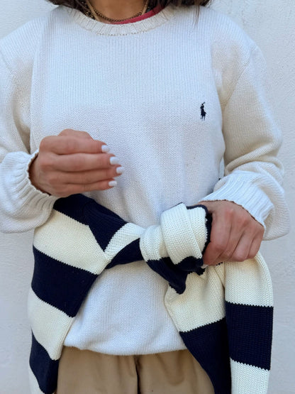 RL Cotton Crew Ivory