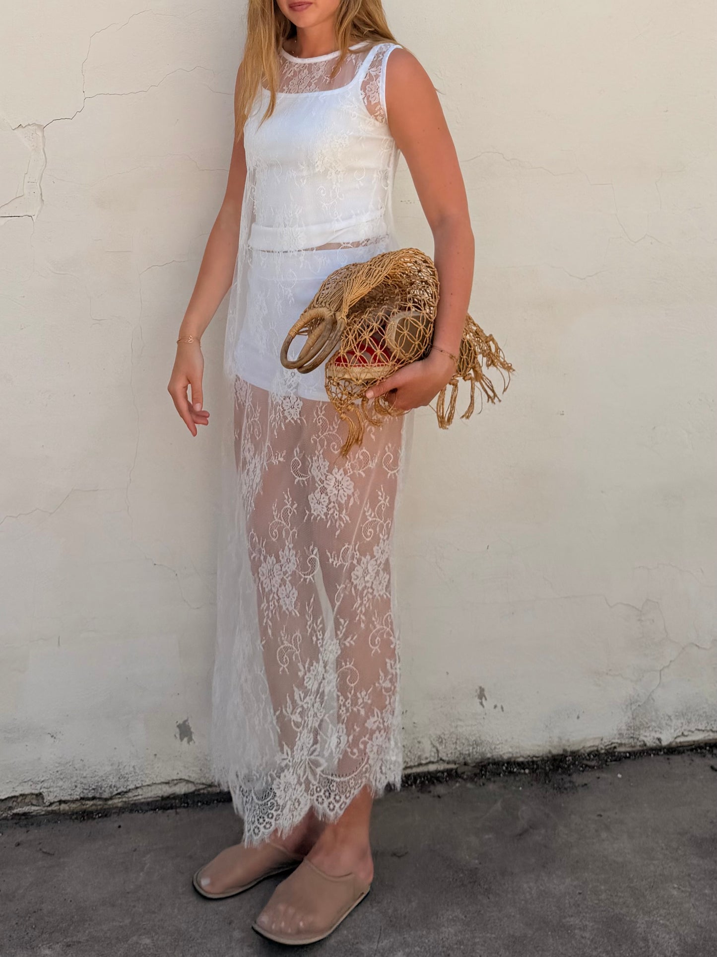 Sheer Lace Maxi Dress