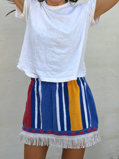 Vtg Towel Stripe Mini Skirt