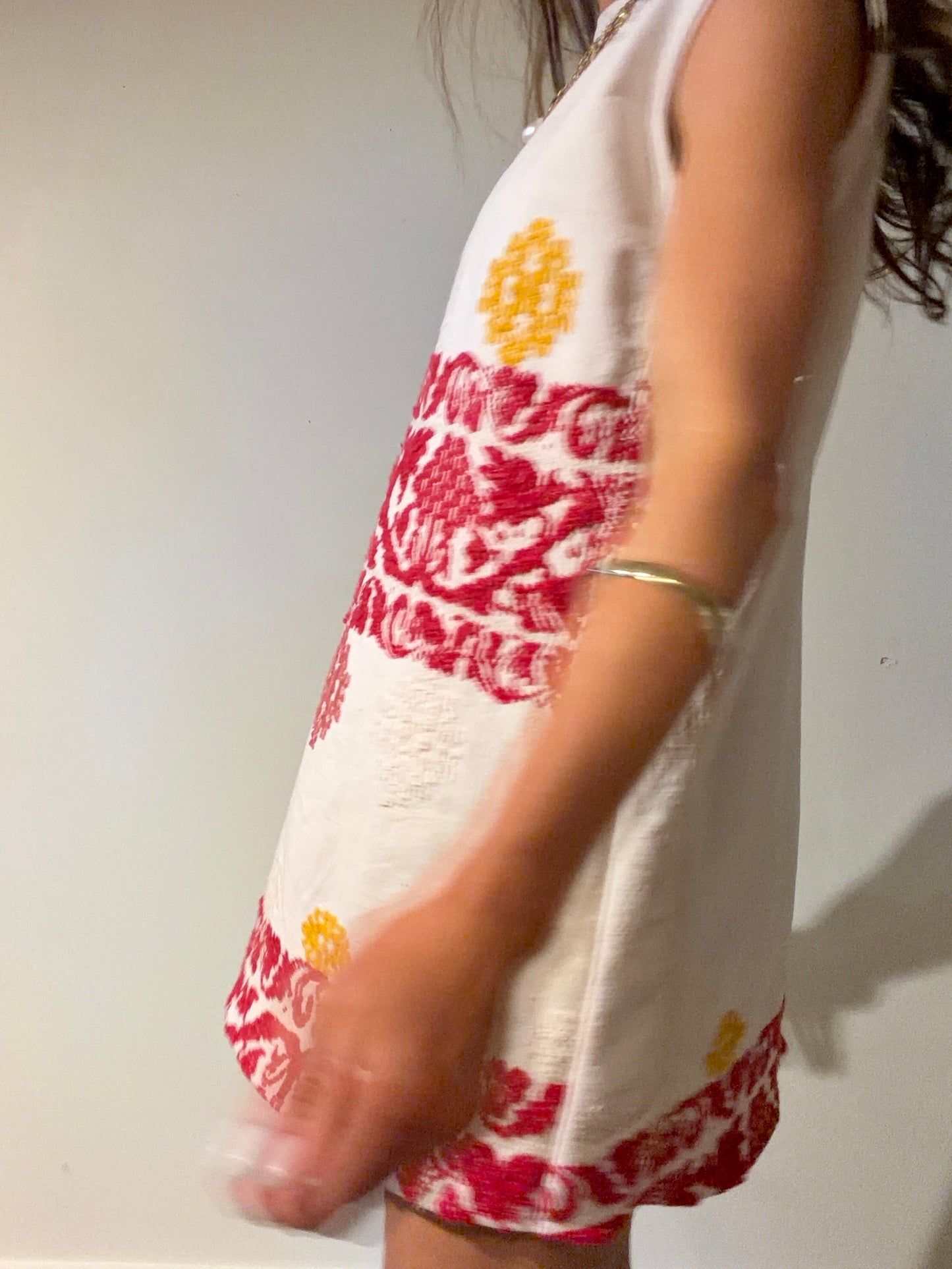 Embroidered Linen Mini Dress