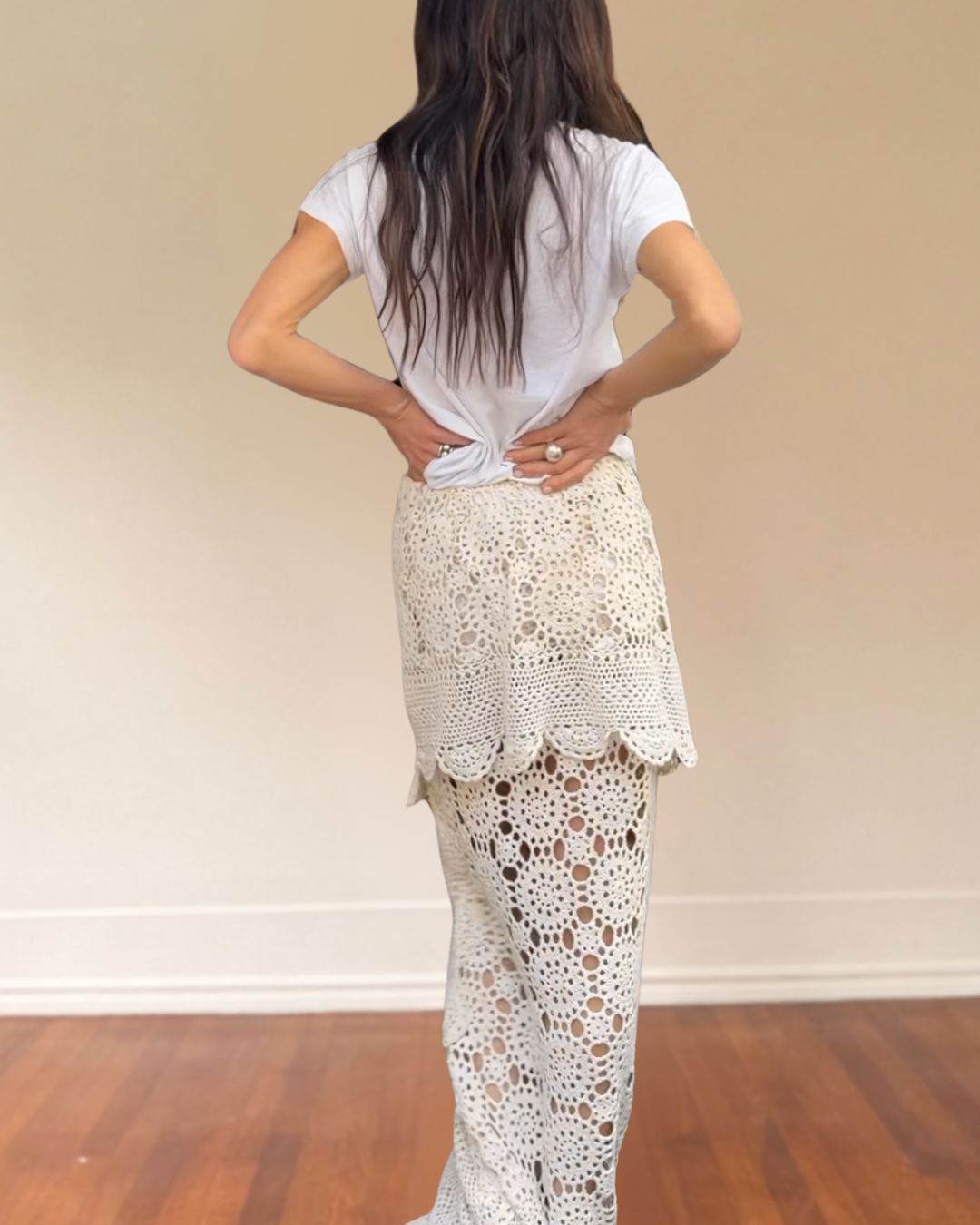 Double Layer Crochet Maxi Skirt