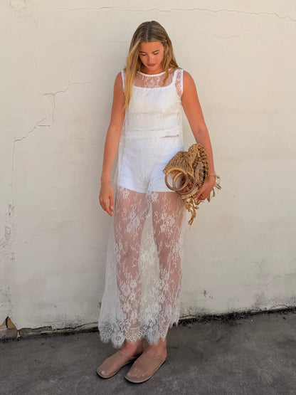 Sheer Lace Maxi Dress