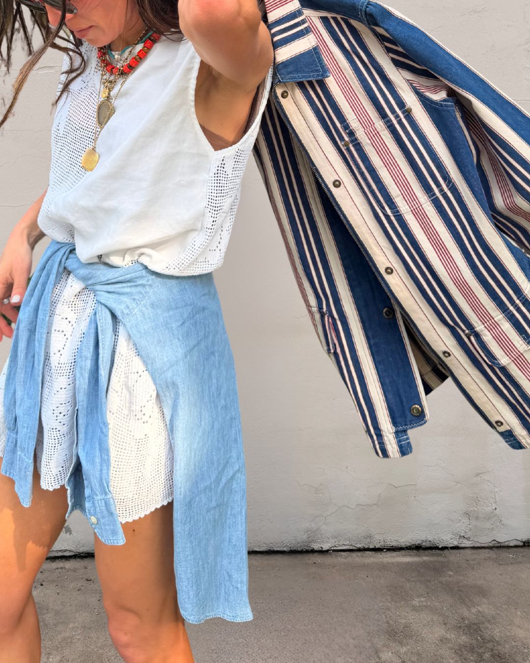 Ralph Lauren Denim Stripe Barn Jacket