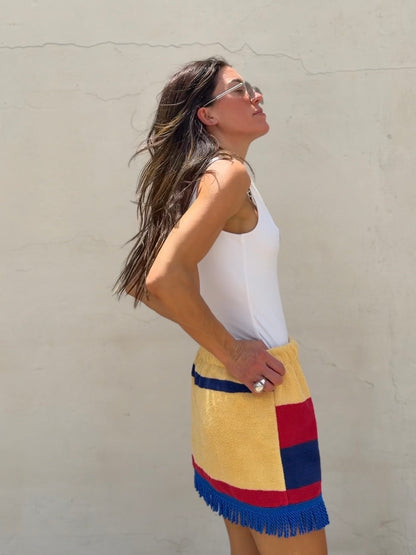Towel Stripe Mini Skirt Primary Stripe