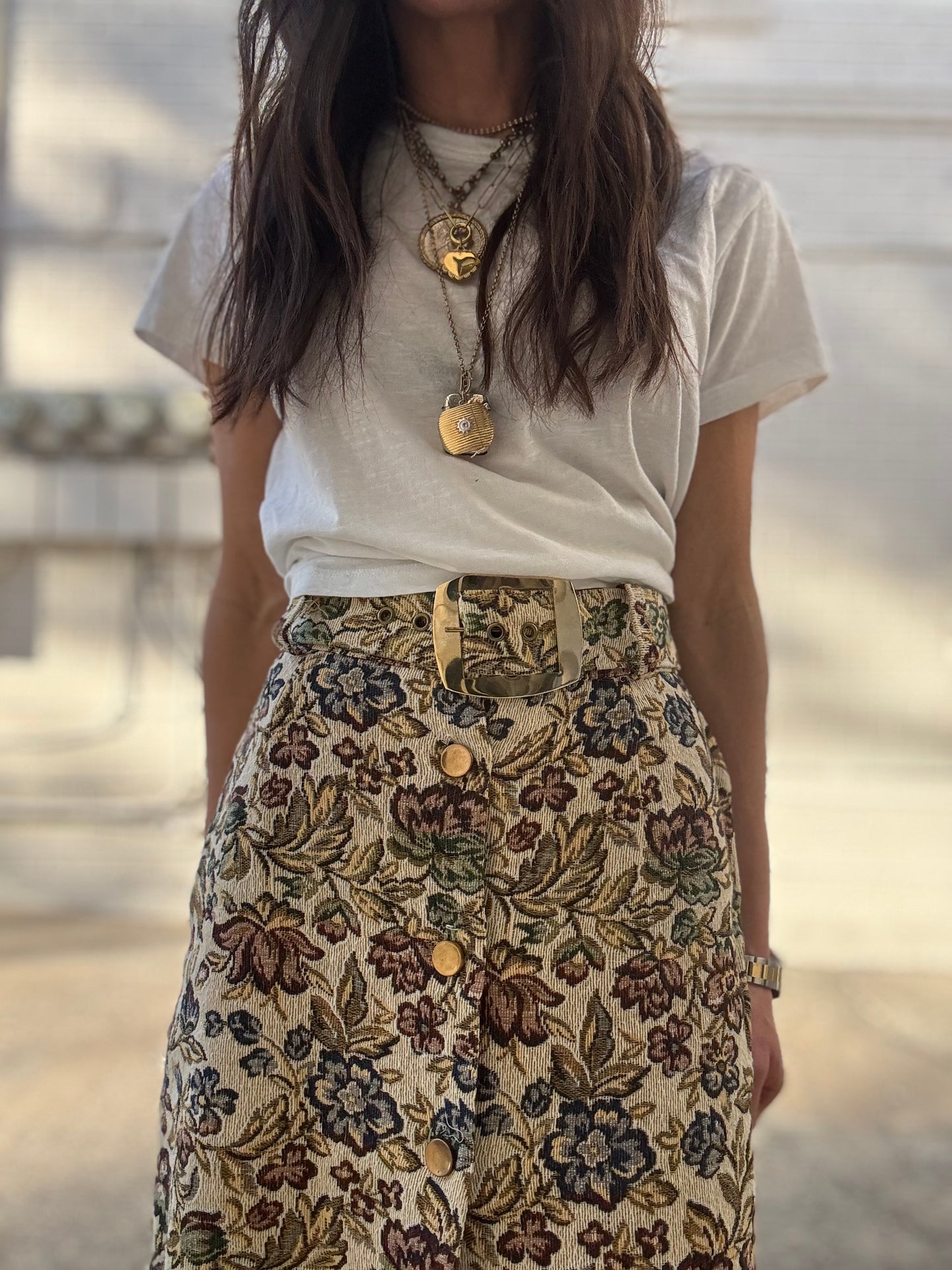 Tapestry Skirt with Belt