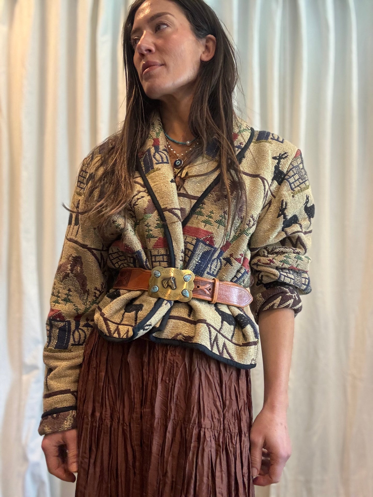 Folk Scene Tapestry Jacket