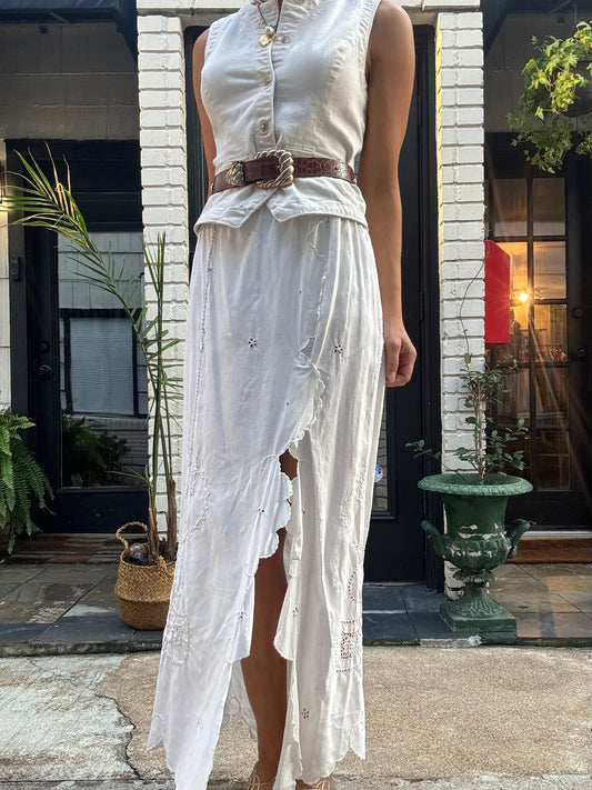Antique Tablecloth Skirt