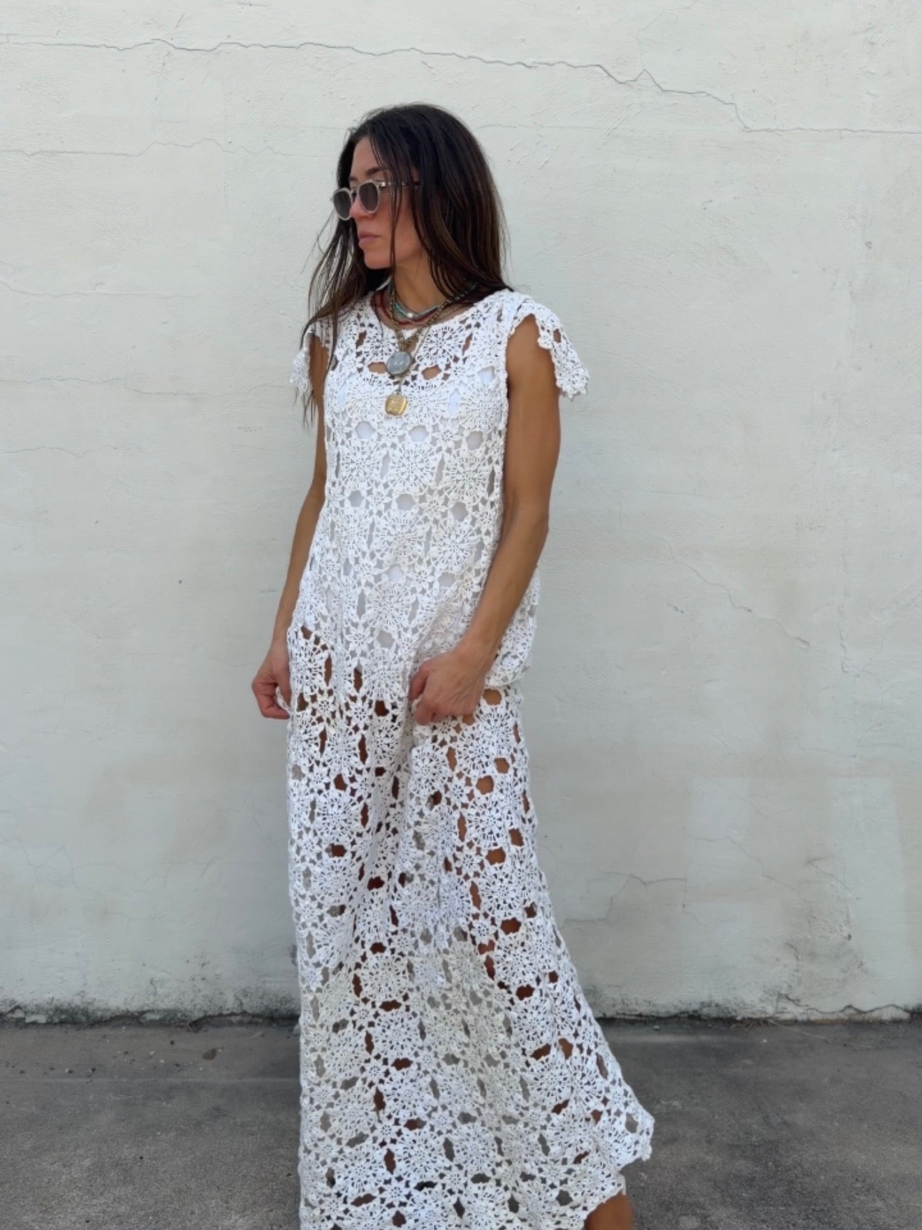 Crochet Cap Sleeve Gown
