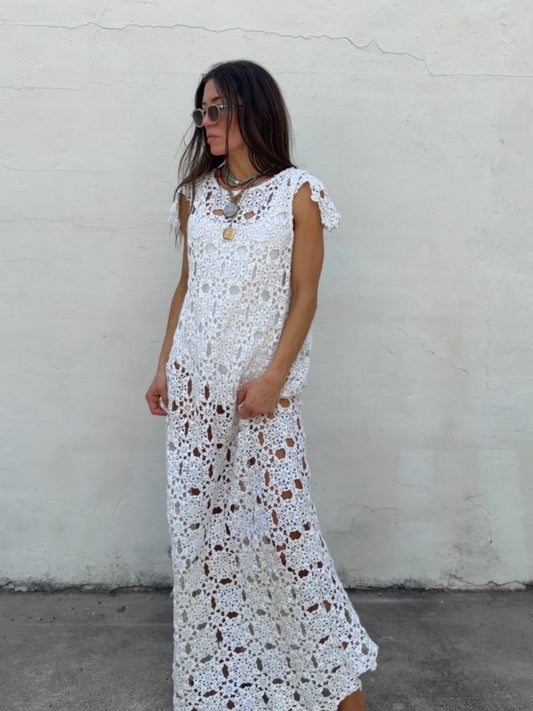 Crochet Cap Sleeve Gown