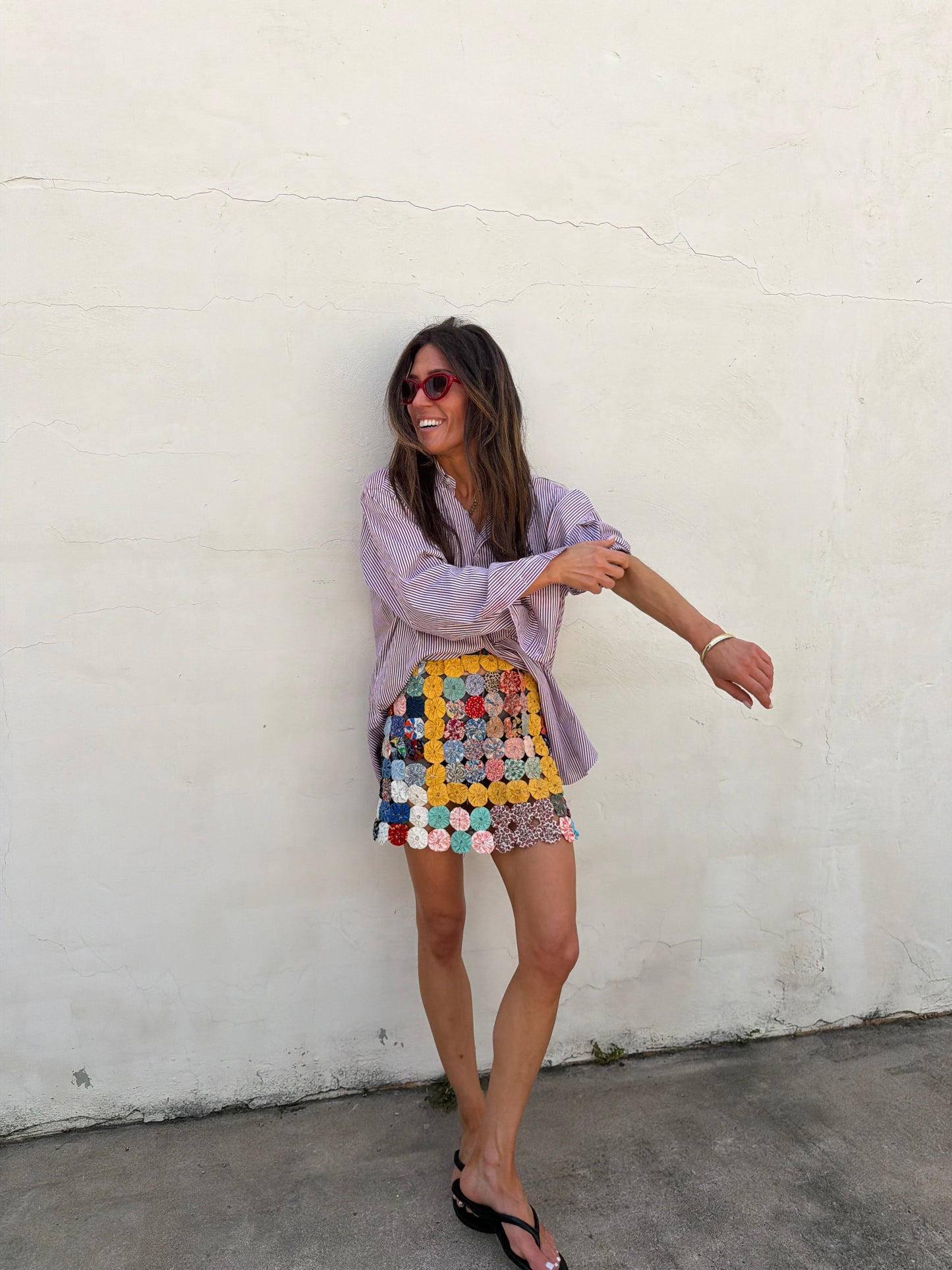 Yo-yo Mini Skirt Yellow Square