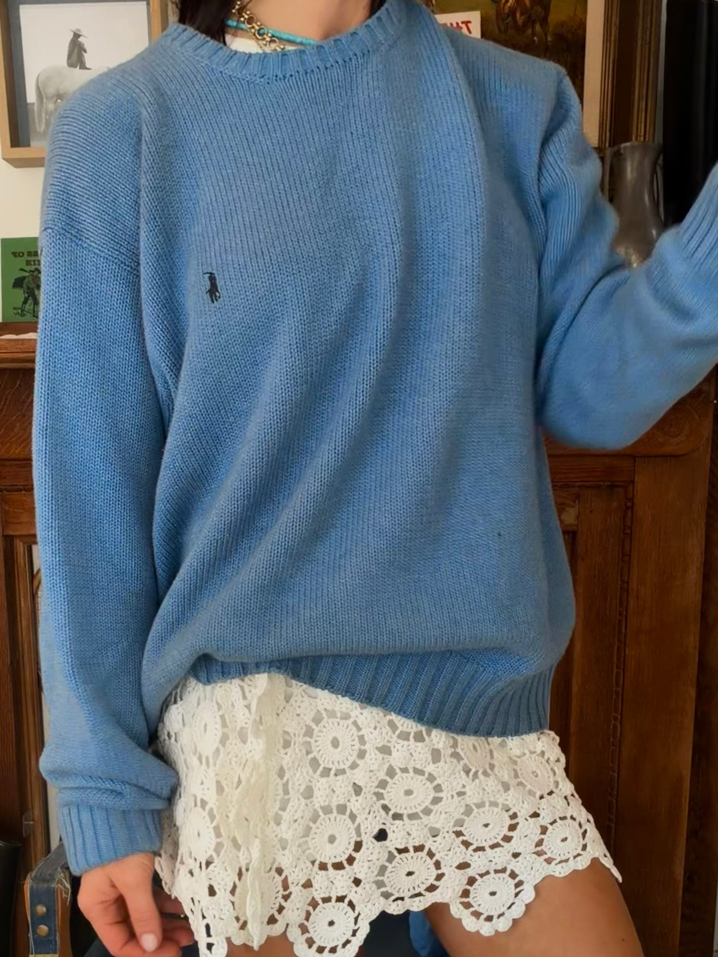 RL Cotton Crew French Blue L