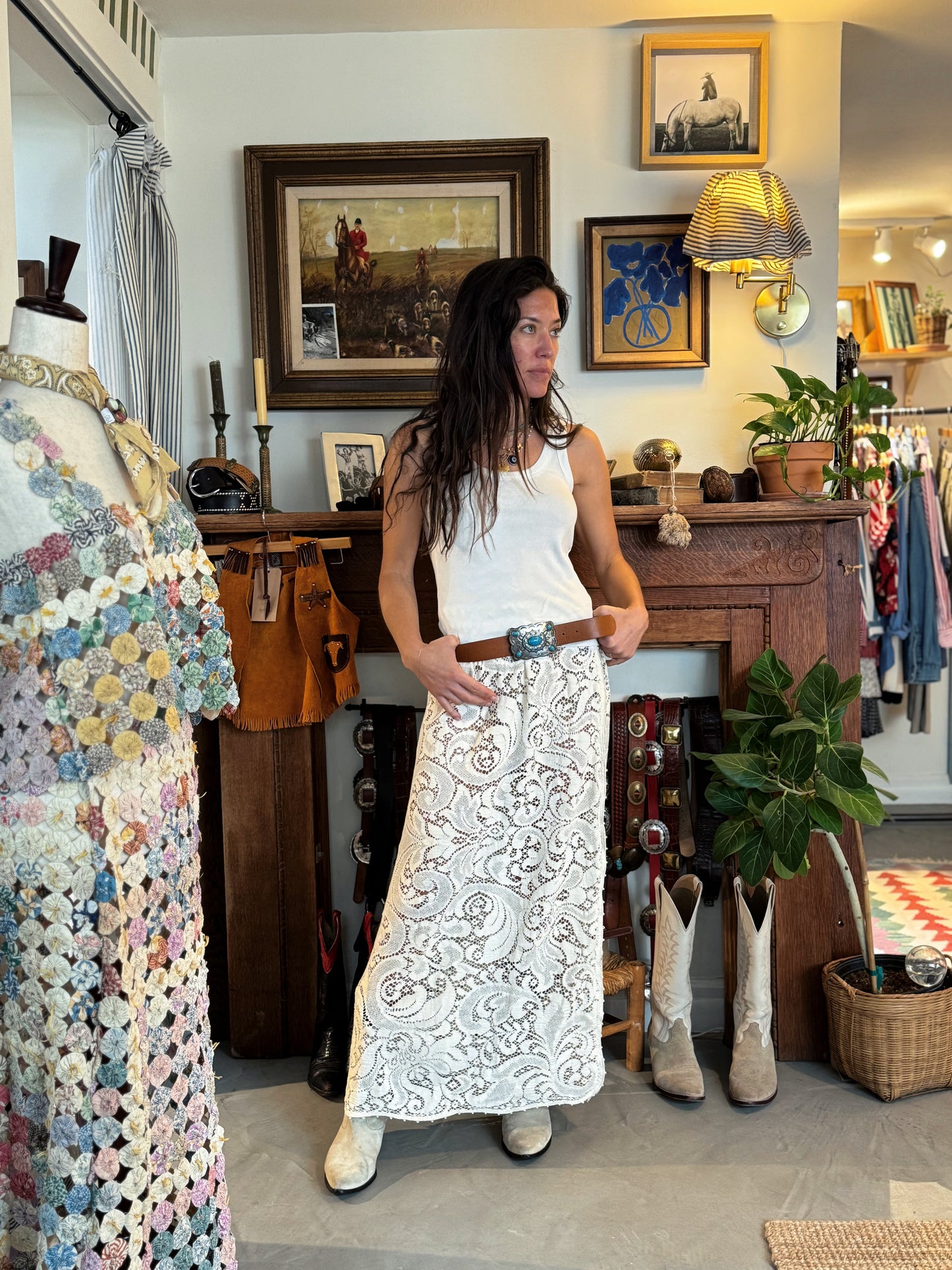 Lace Tablecloth Maxi Skirt