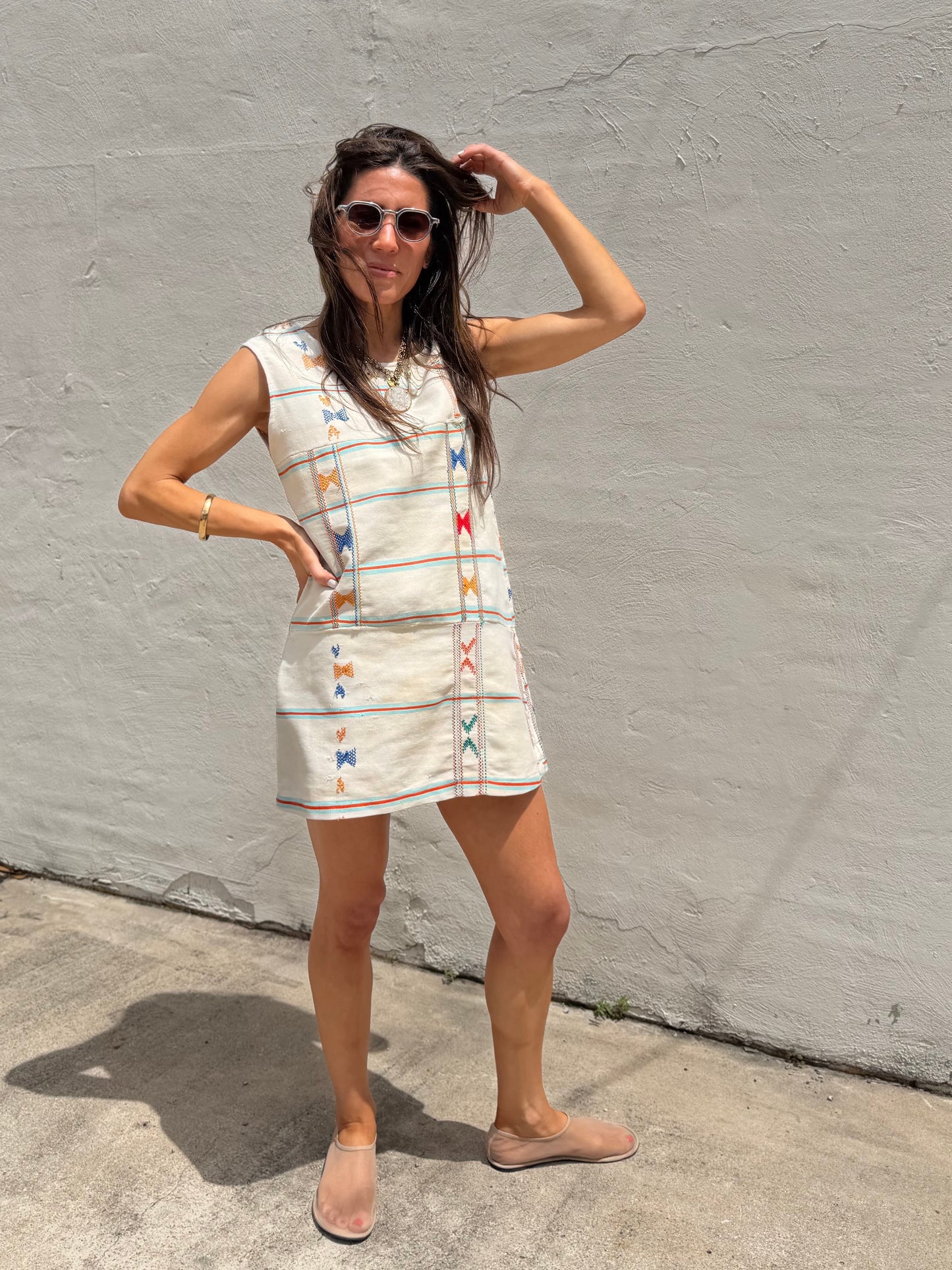 White Multi Baule Mini Dress