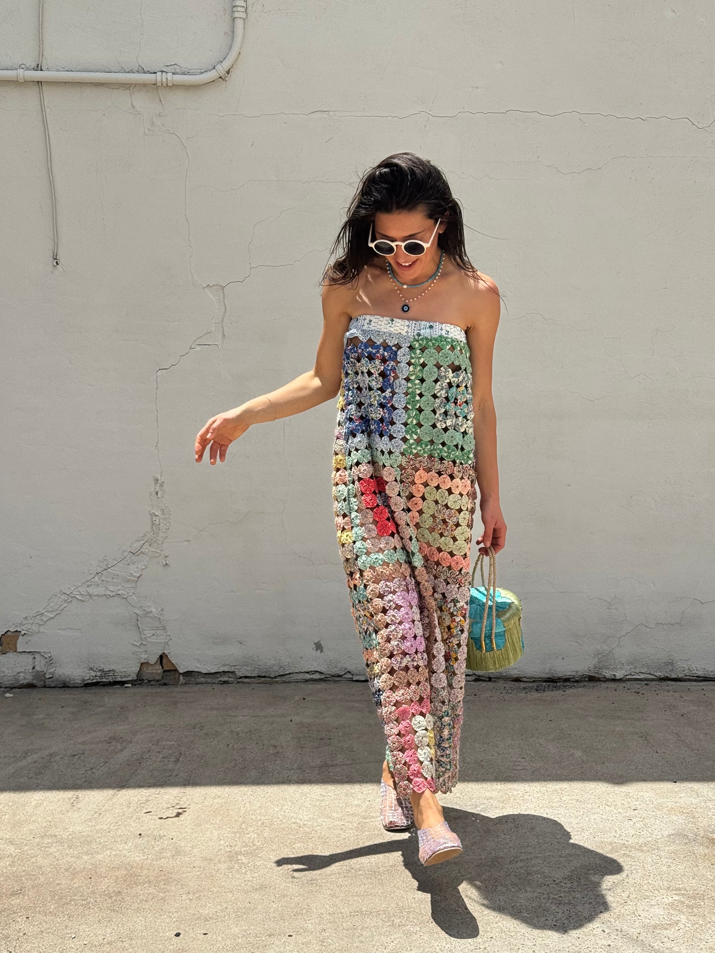 Yo-yo Strapless Maxi Dress