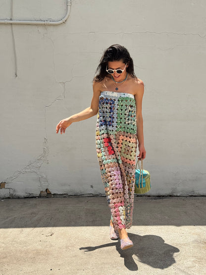 Yo-yo Strapless Maxi Dress