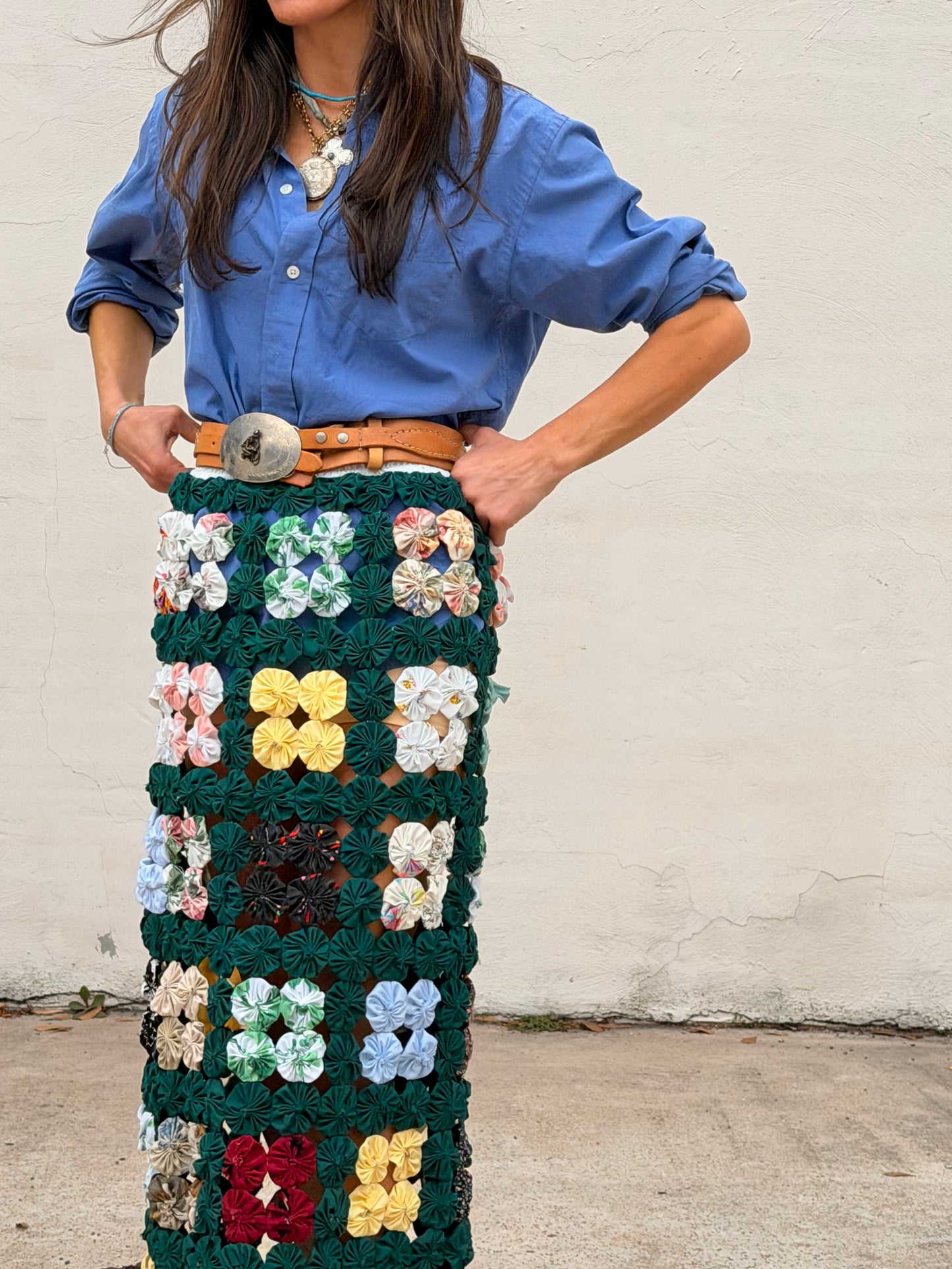 Yoyo Maxi Skirt Green Square