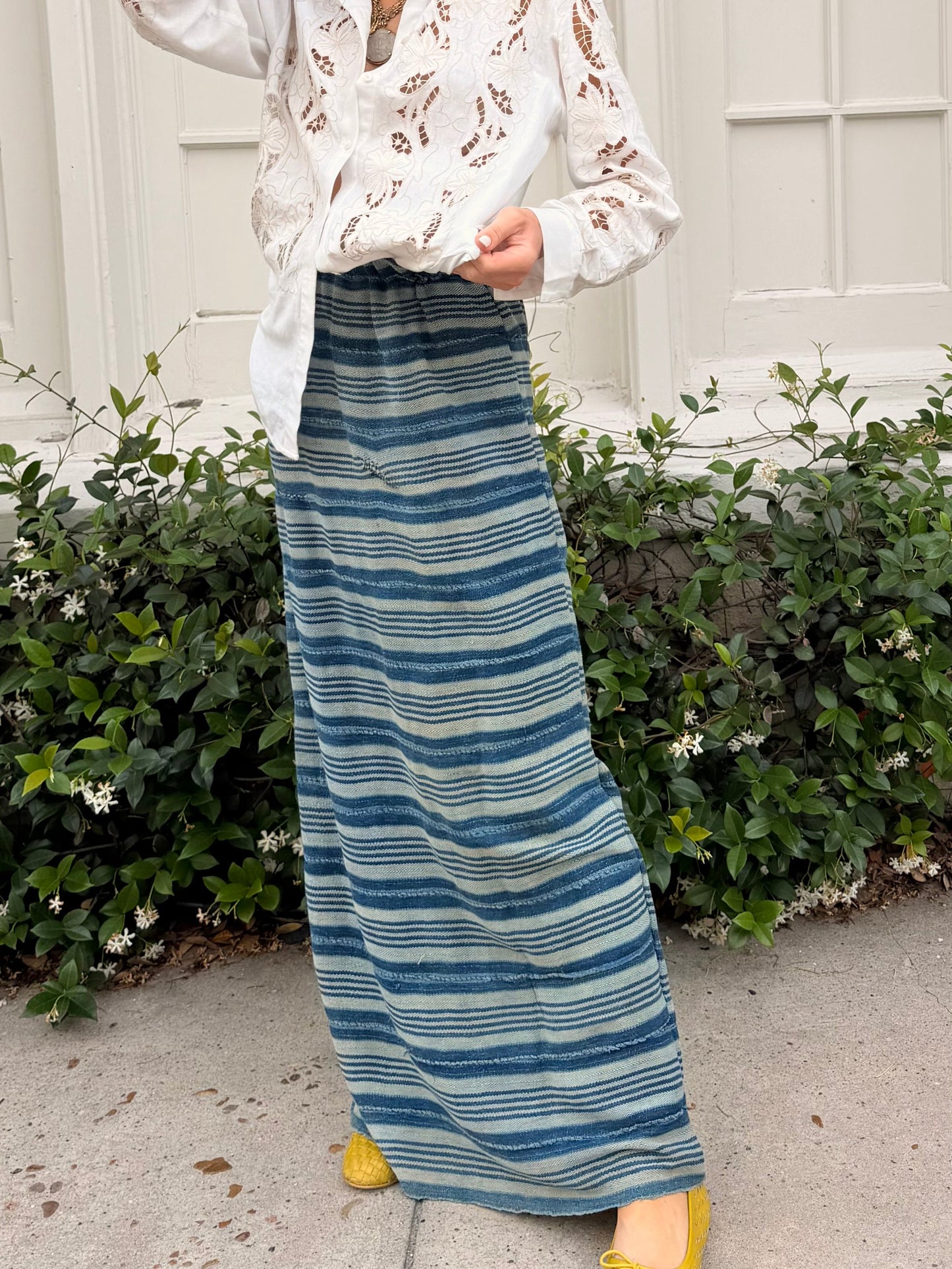 Indigo Stripe Baule Skirt