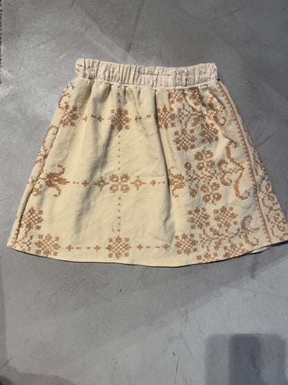 Cross-stitched Mini Ecru