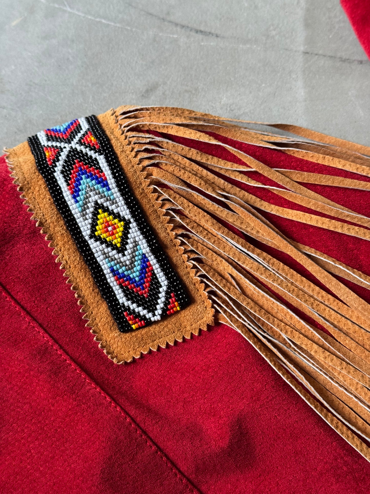 Suede Red Military Jacket