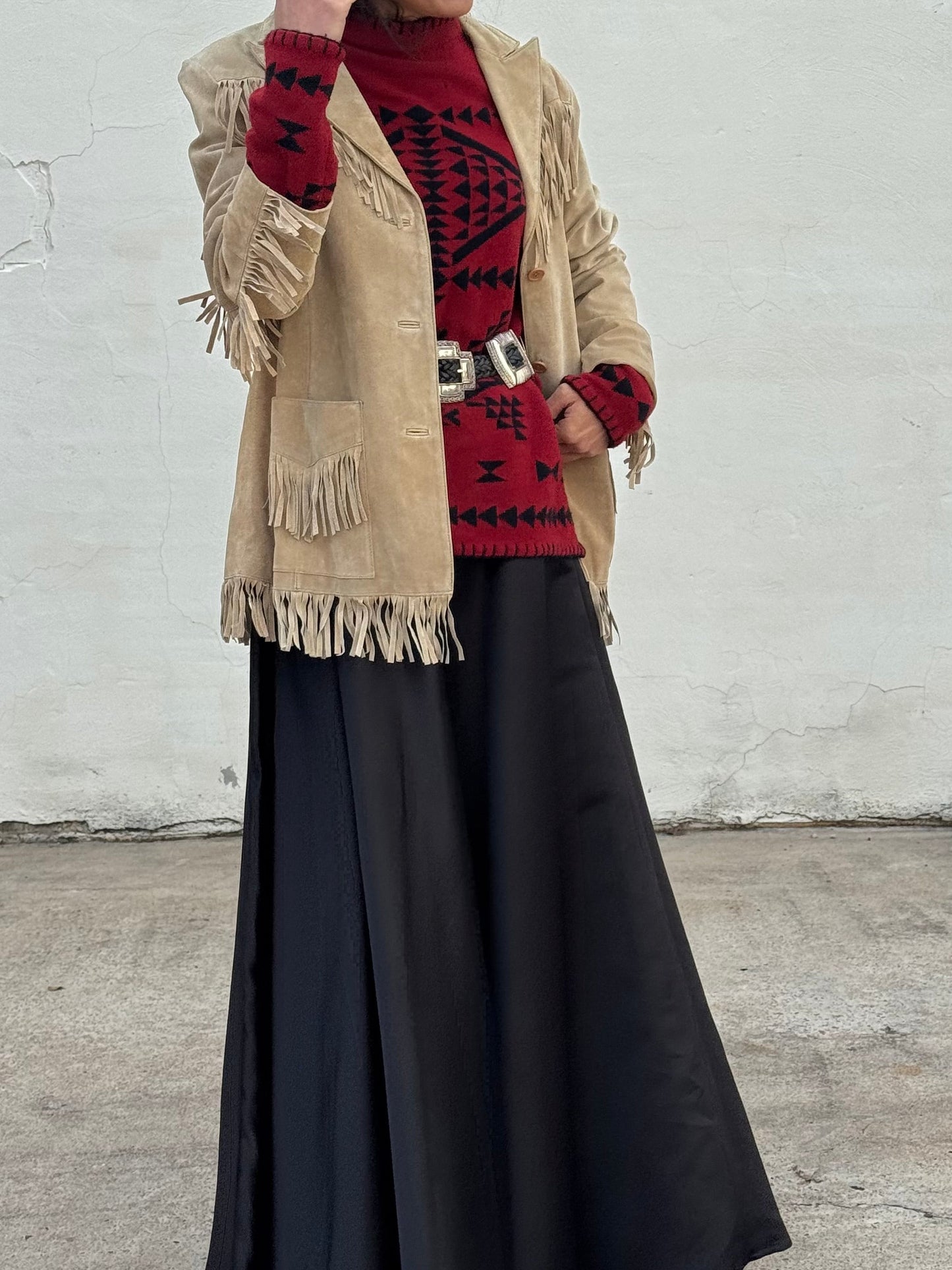 Light Tan Suede Fringe Jacket