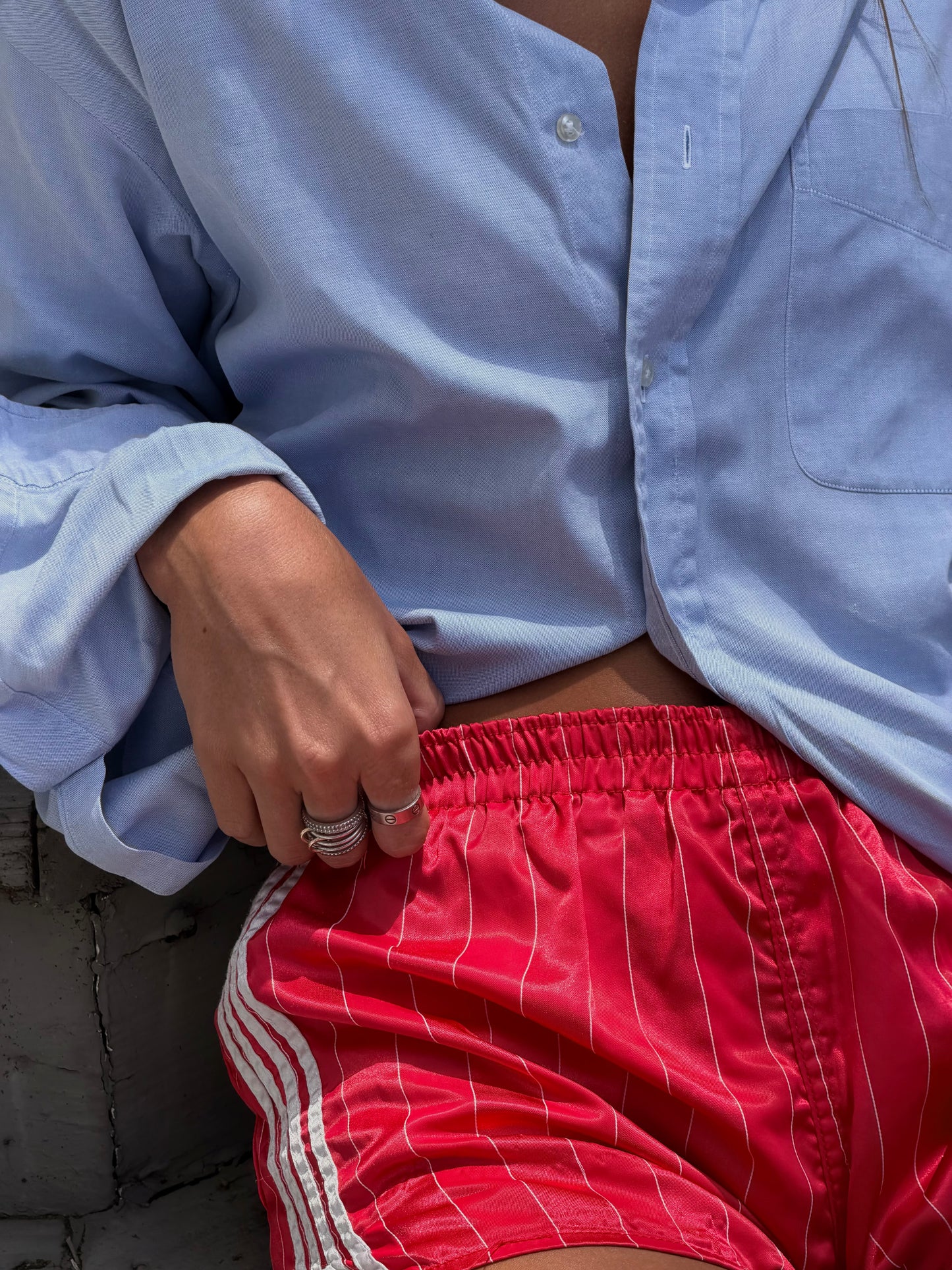 White Collar Light Blue Shirt