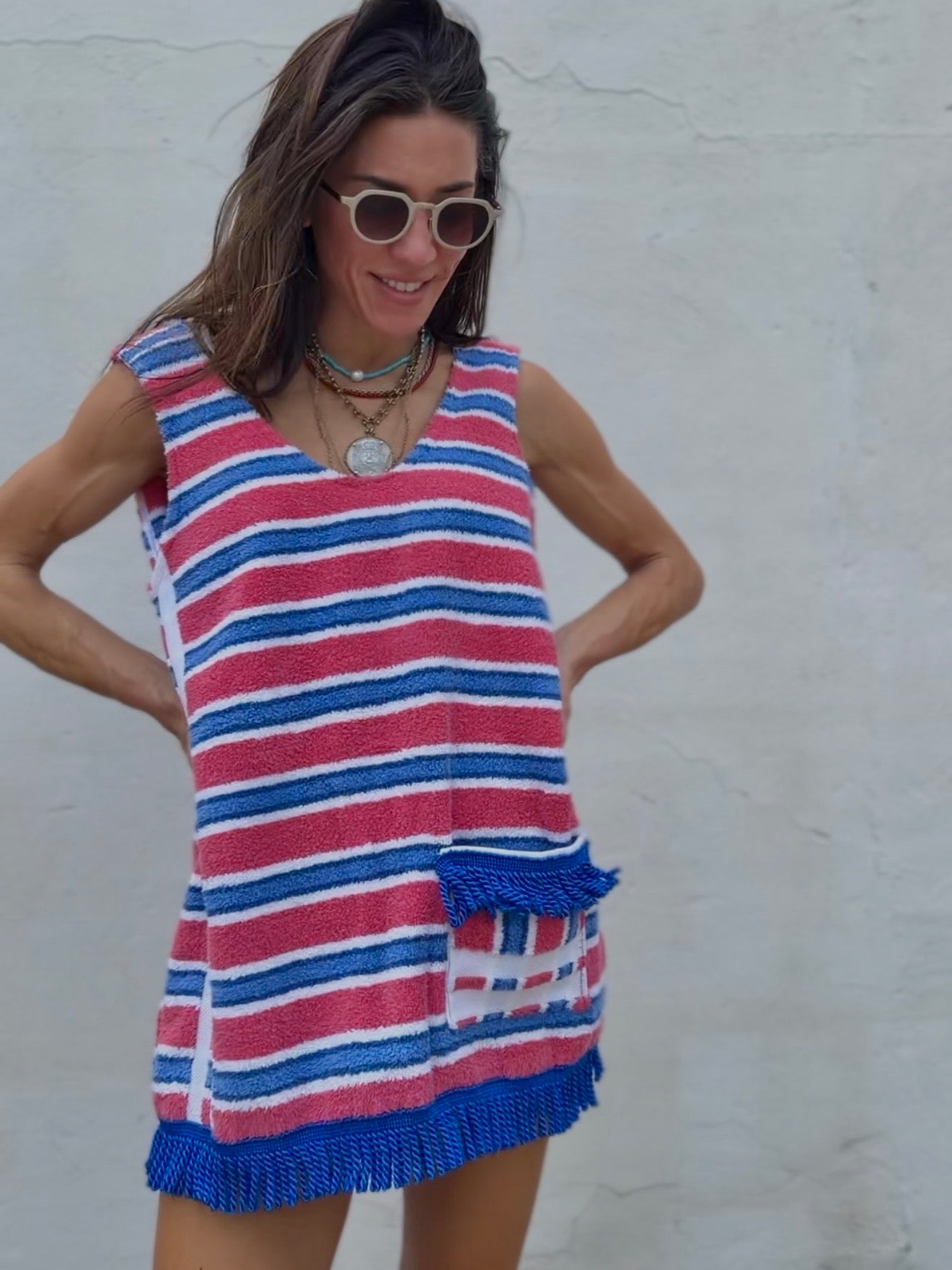 Pink and Blue Towel Dress