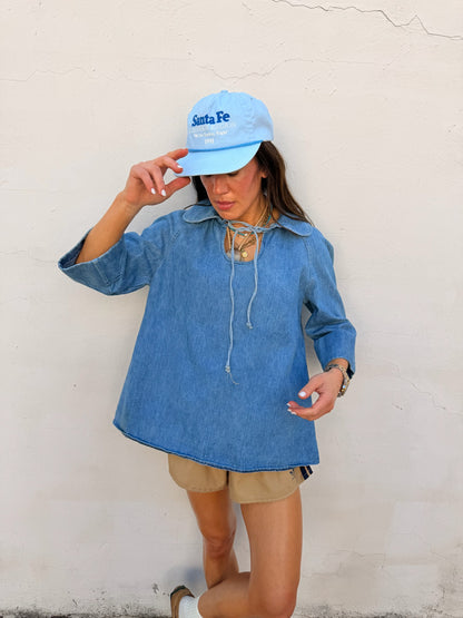 Denim Sailor Smock Top