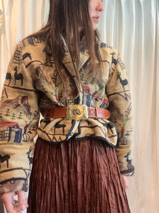 Folk Scene Tapestry Jacket