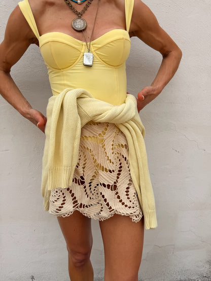 Beige Crochet Mini