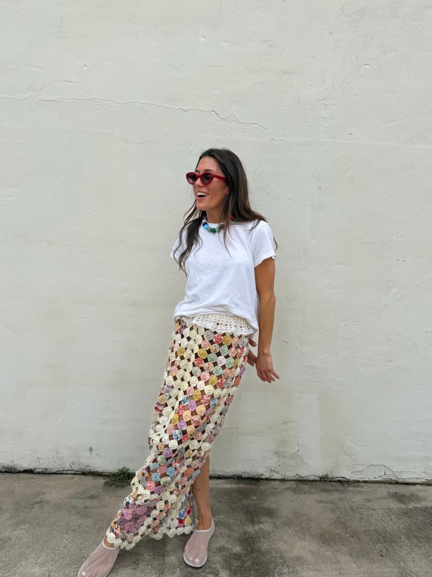 Yo-yo Maxi Skirt in Creamsicle