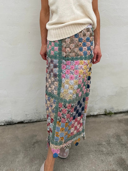 Yo-yo Ankle Length Skirt in Granny’s Garden