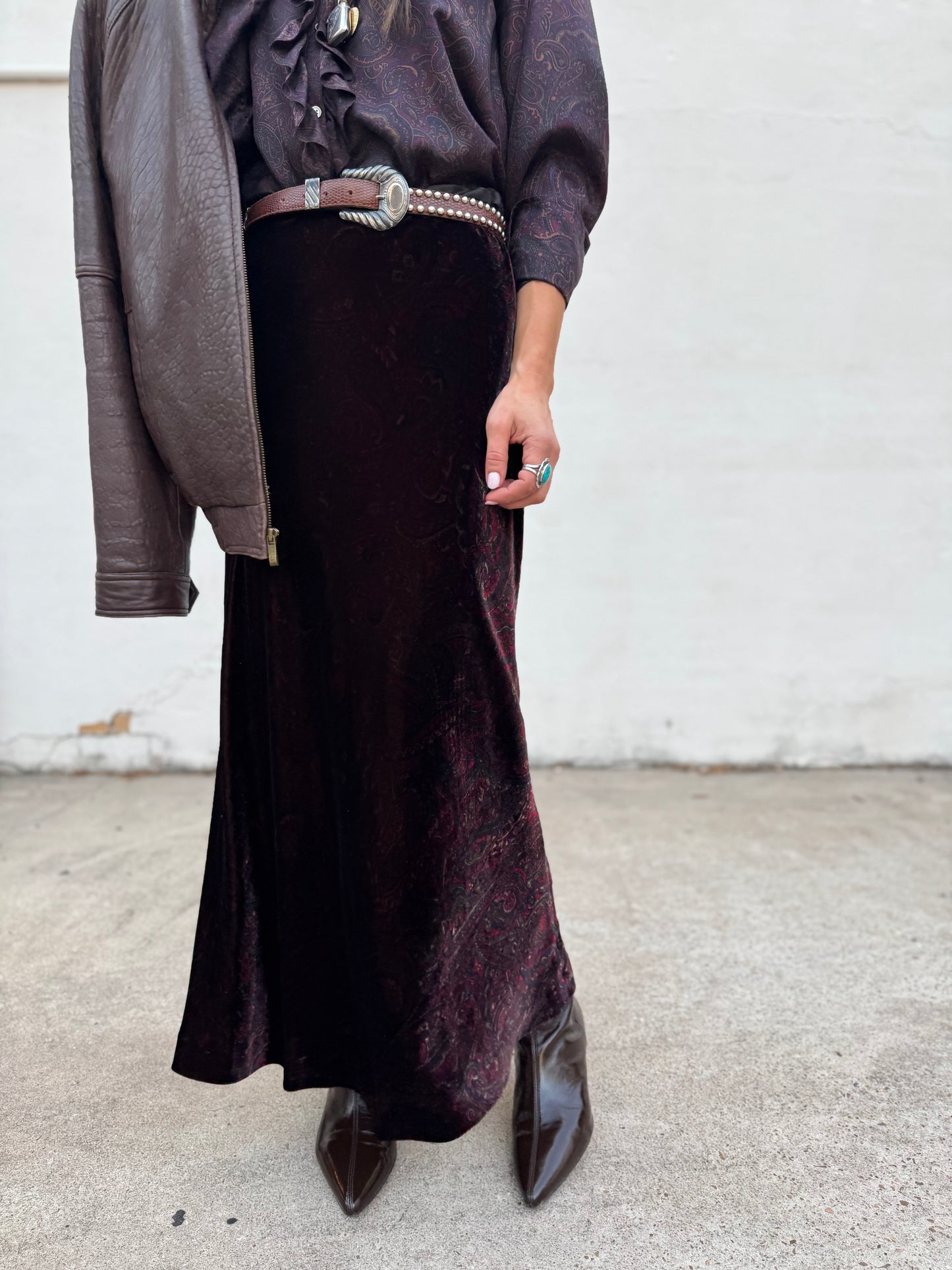 Velvet Paisley Skirt Ralph Lauren