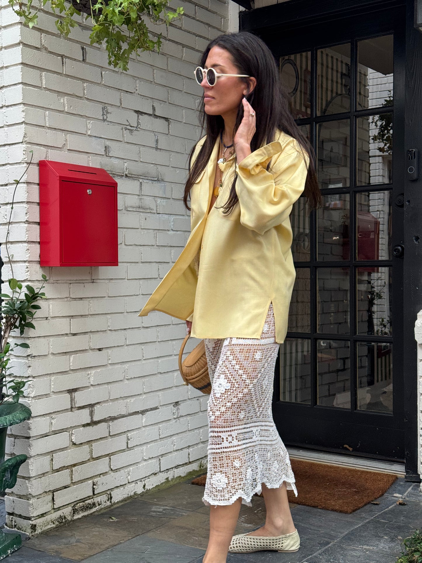 Lace Crochet Antique Midi Skirt