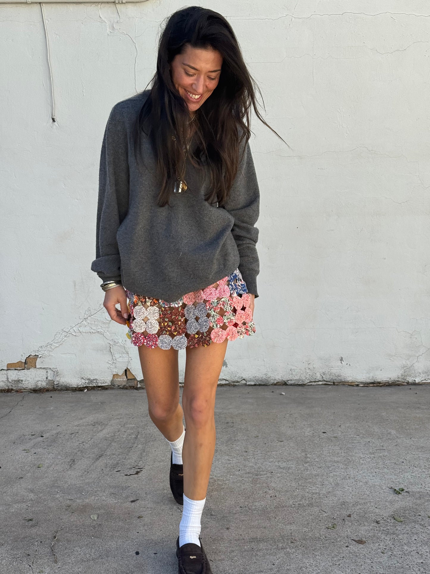 Yo-yo Mini Skirt Mauve/Bright