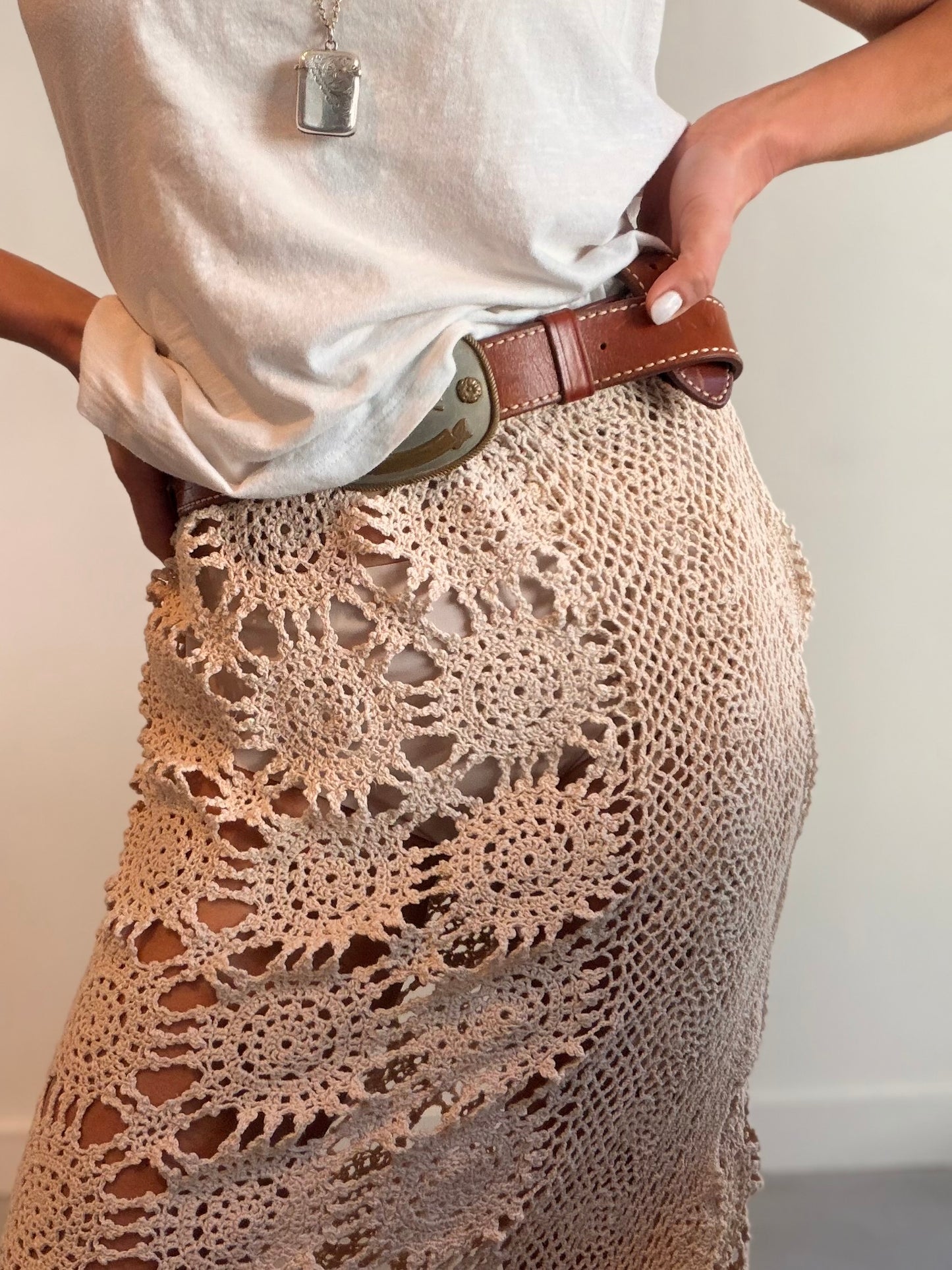 Crochet Maxi in Beige