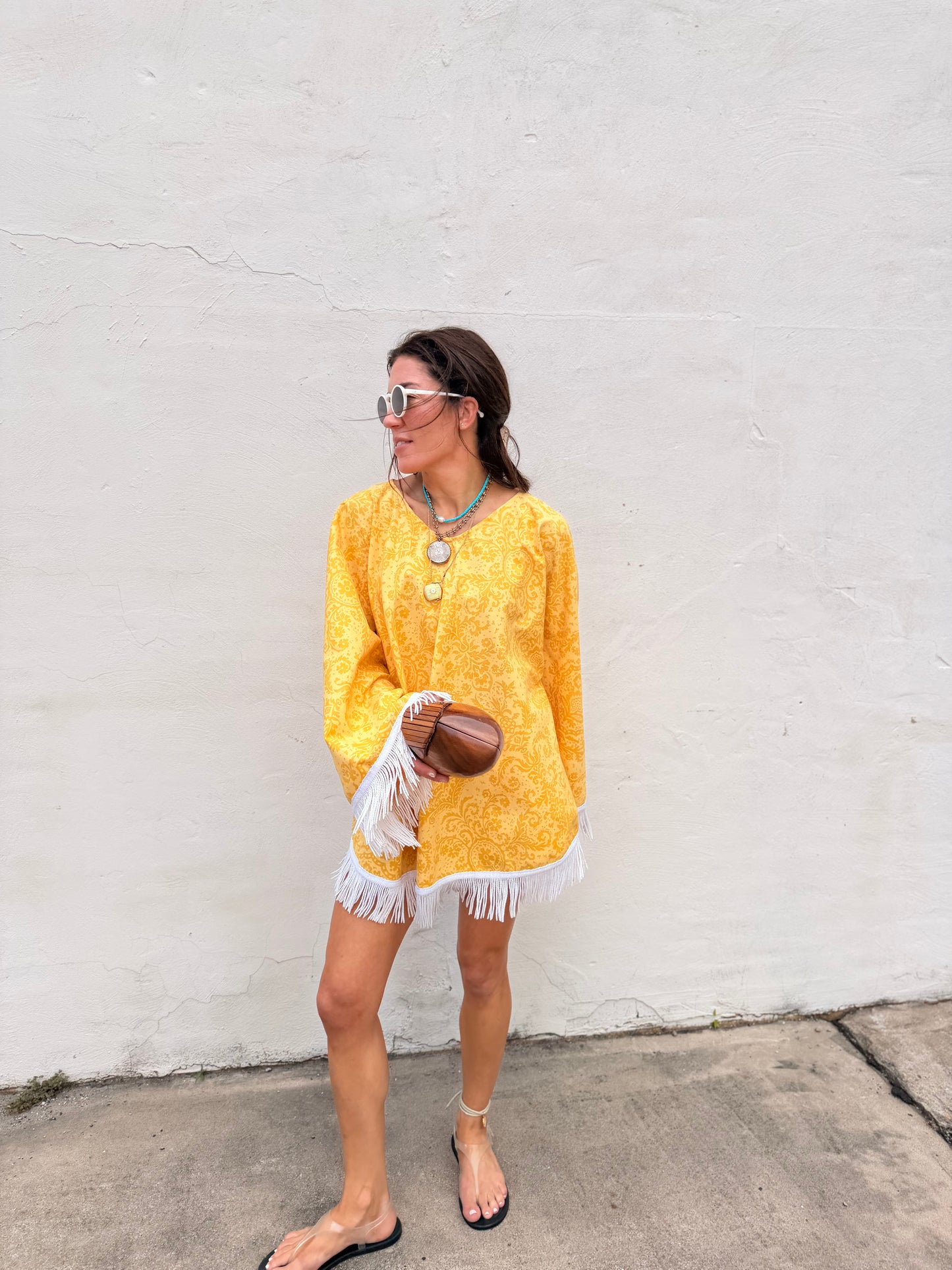 Mid Century Tassel Trim Dress