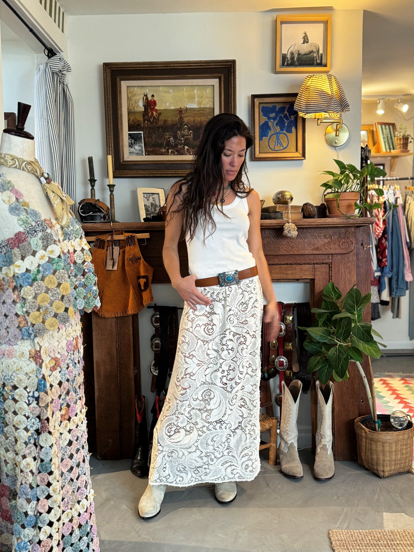 Lace Tablecloth Maxi Skirt