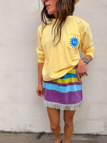 Vintage Stripe Towel Mini Skirt