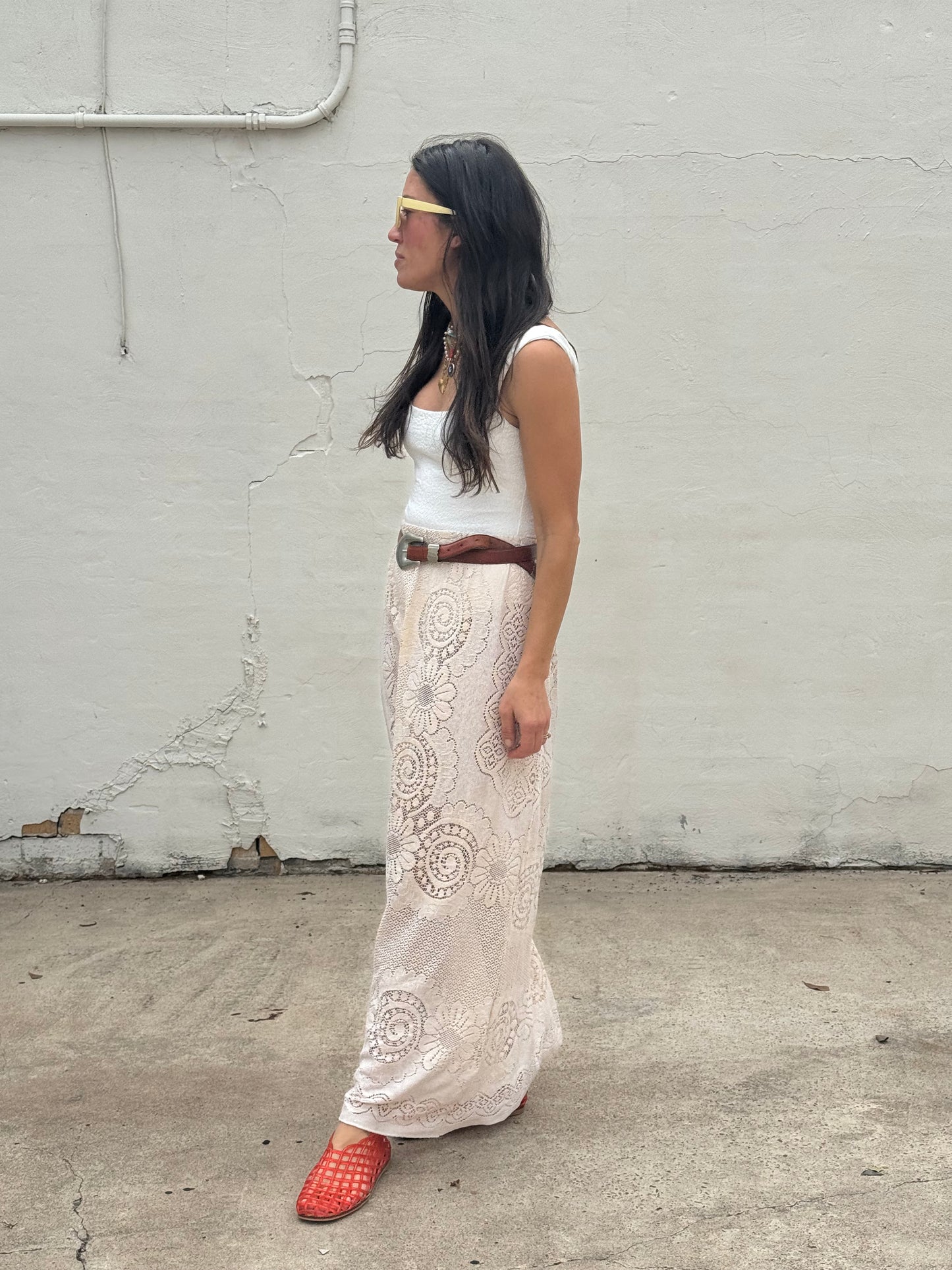 Lace Tablecloth Maxi Skirt