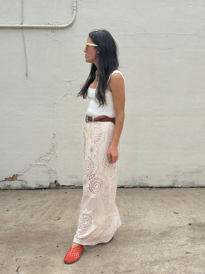 Lace Tablecloth Maxi Skirt