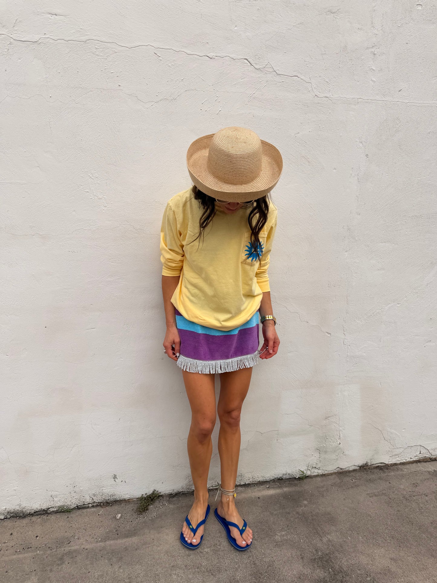 Vintage Stripe Towel Mini Skirt
