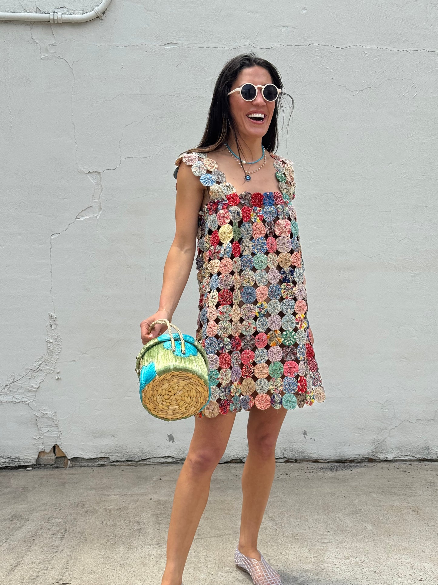 Yo-yo mini dress multi